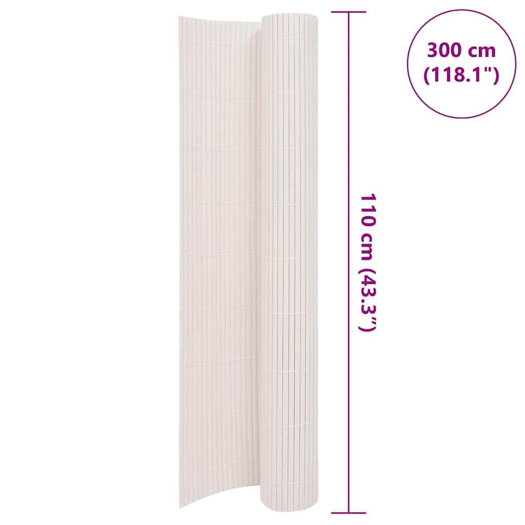 Dvostrana vrtna ograda 110 x 300 cm bijela