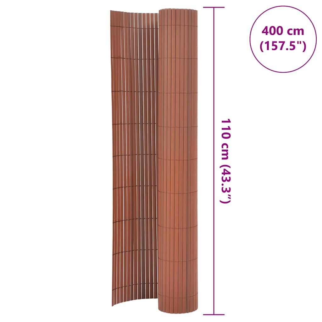 Dvostrana vrtna ograda 110 x 400 cm smeđa