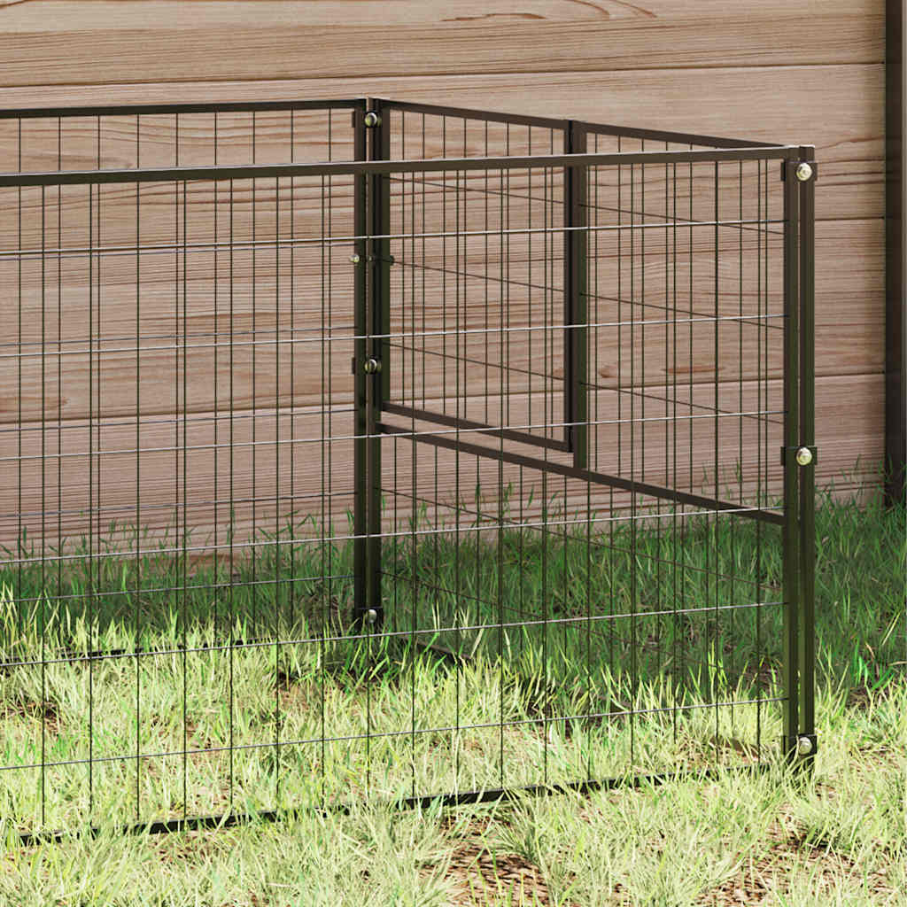 Kavez za pse crni 6 m² čelični