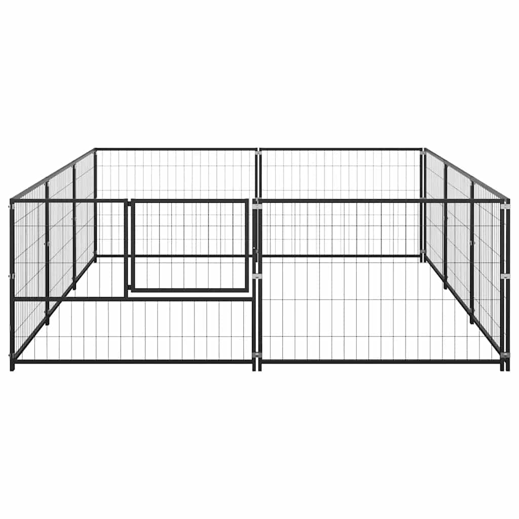 Kavez za pse crni 6 m² čelični