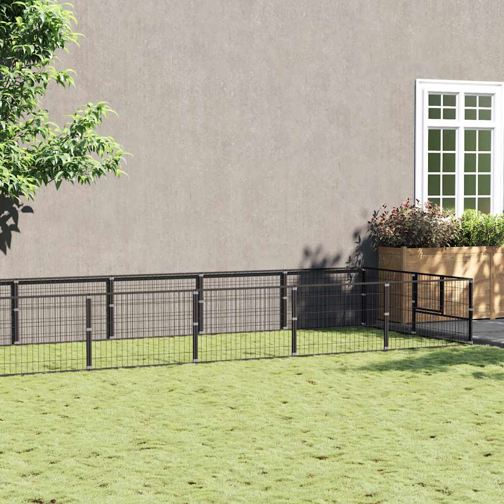 Kavez za pse crni 10 m² čelični