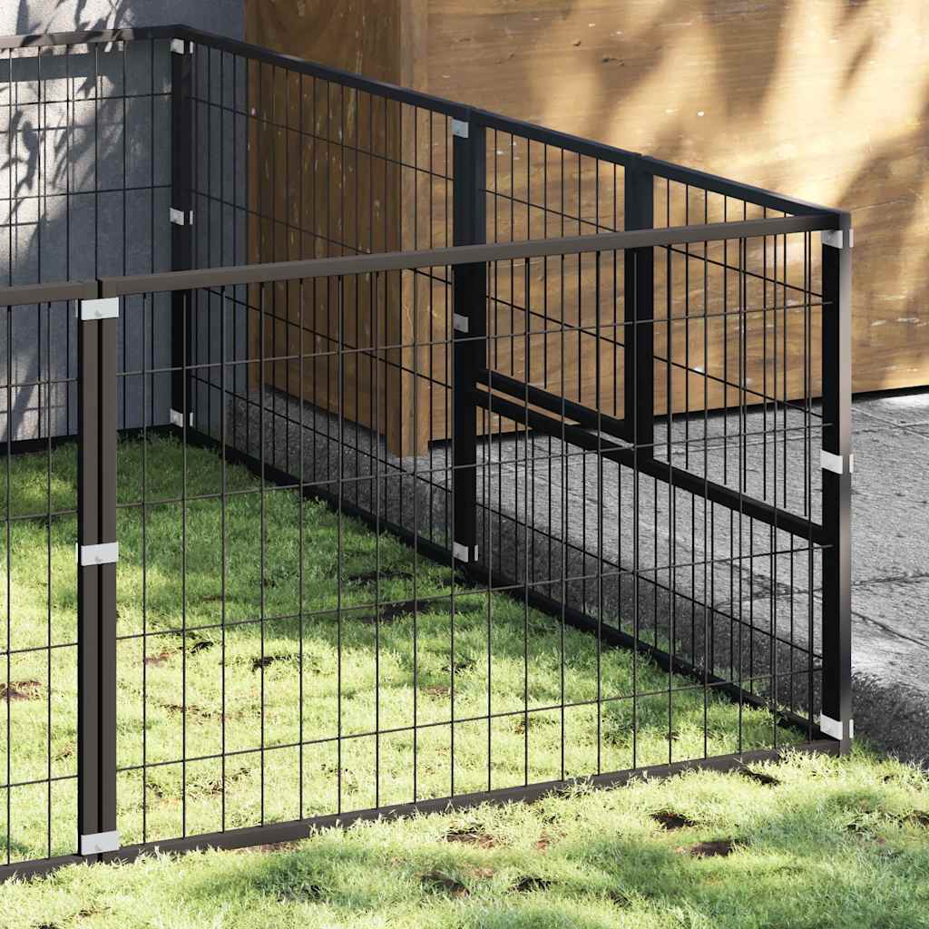 Kavez za pse crni 14 m² čelični