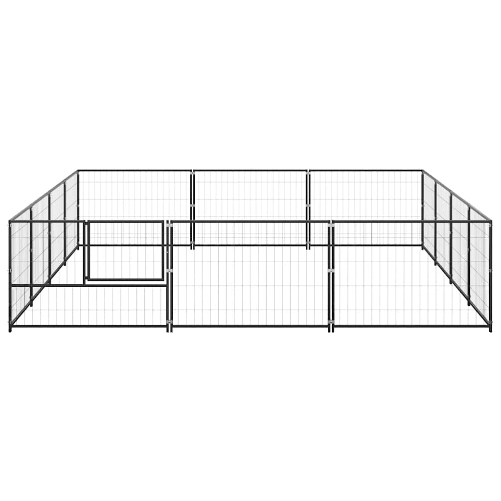 Kavez za pse crni 12 m² čelični