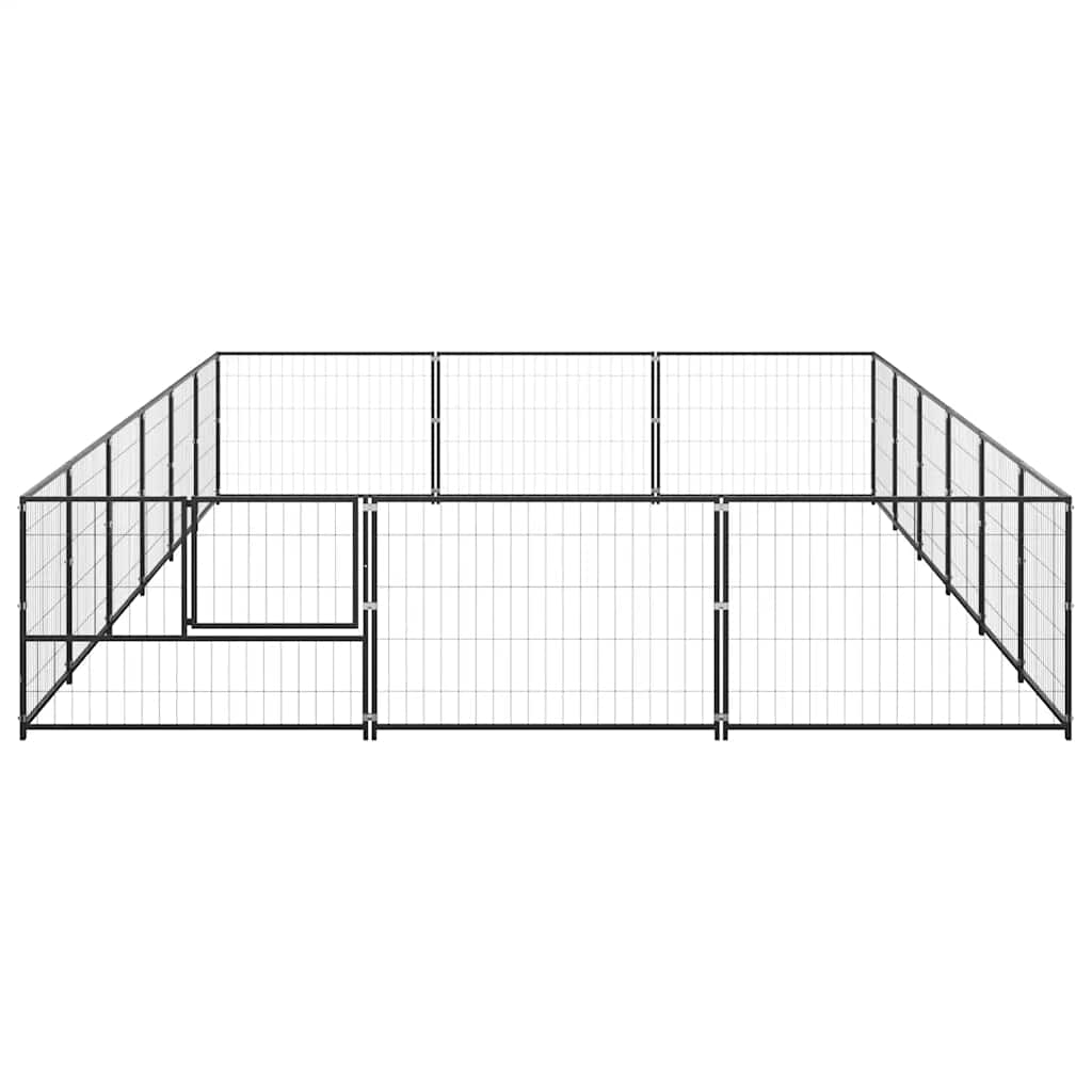 Kavez za pse crni 18 m² čelični
