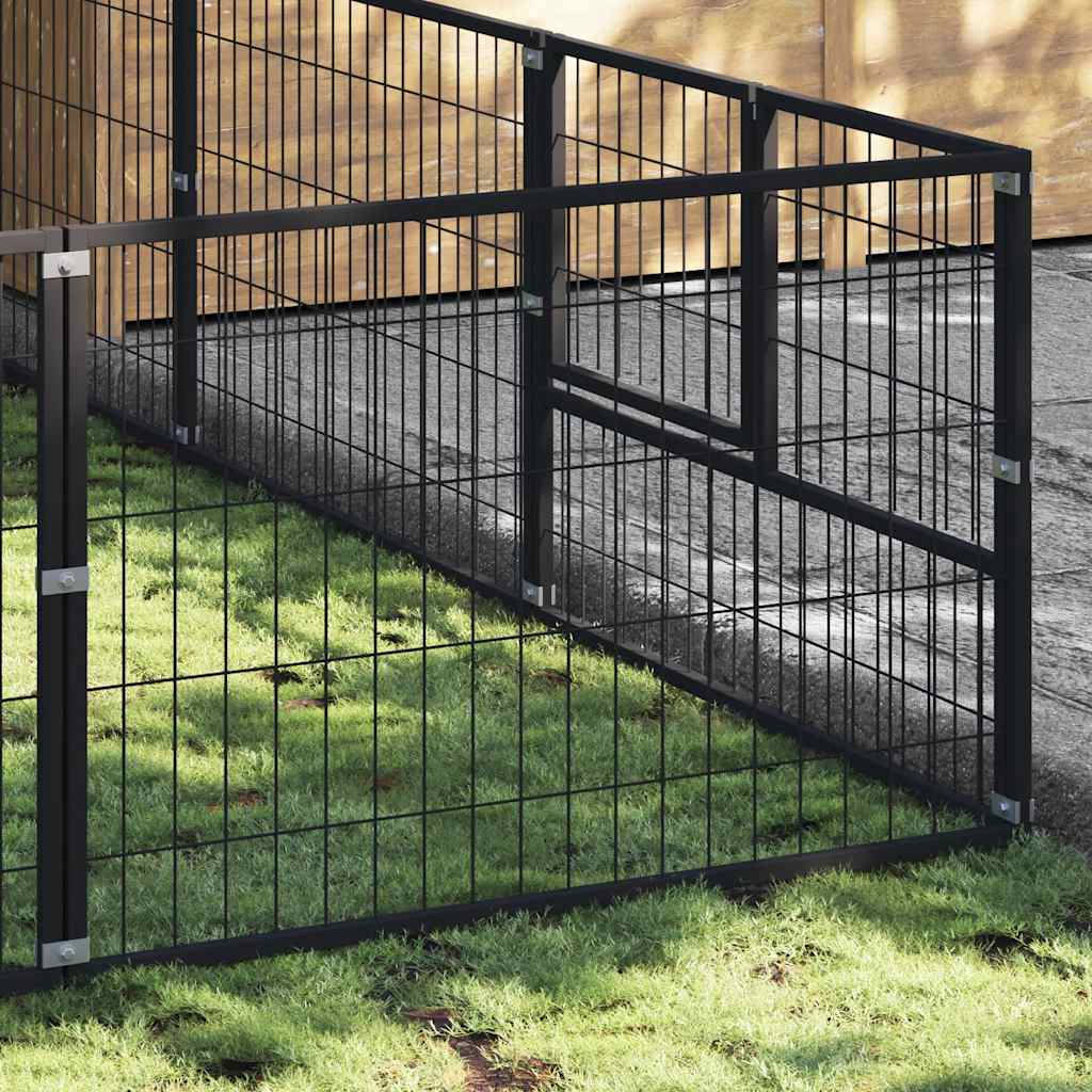 Kavez za pse crni 21 m² čelični