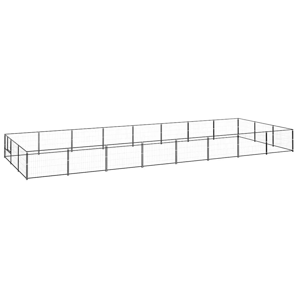 Kavez za pse crni 24 m² čelični