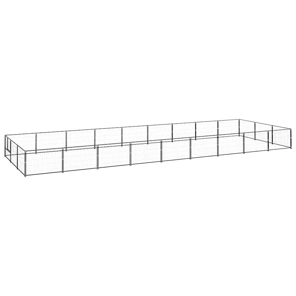 Kavez za pse crni 27 m² čelični