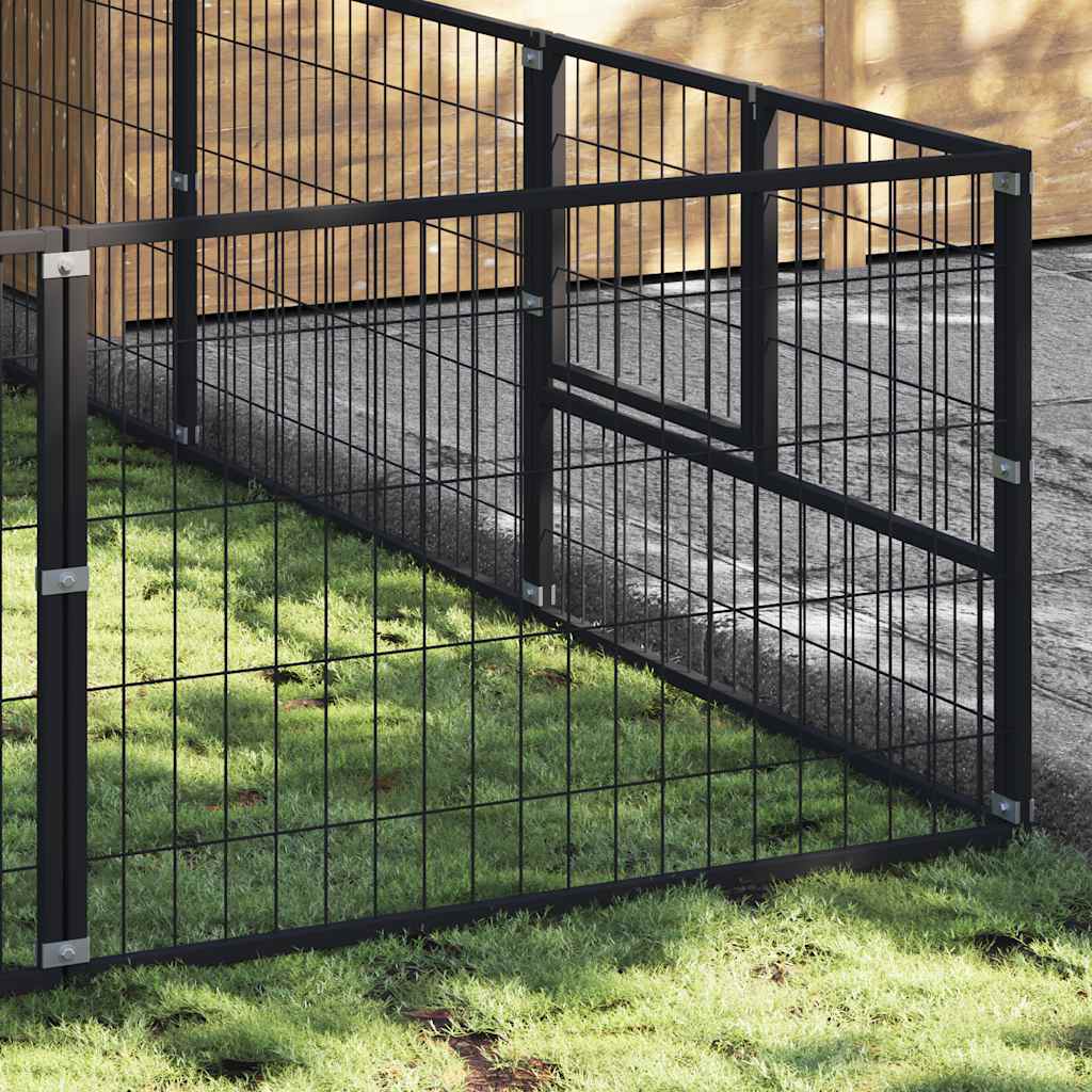 Kavez za pse crni 30 m² čelični