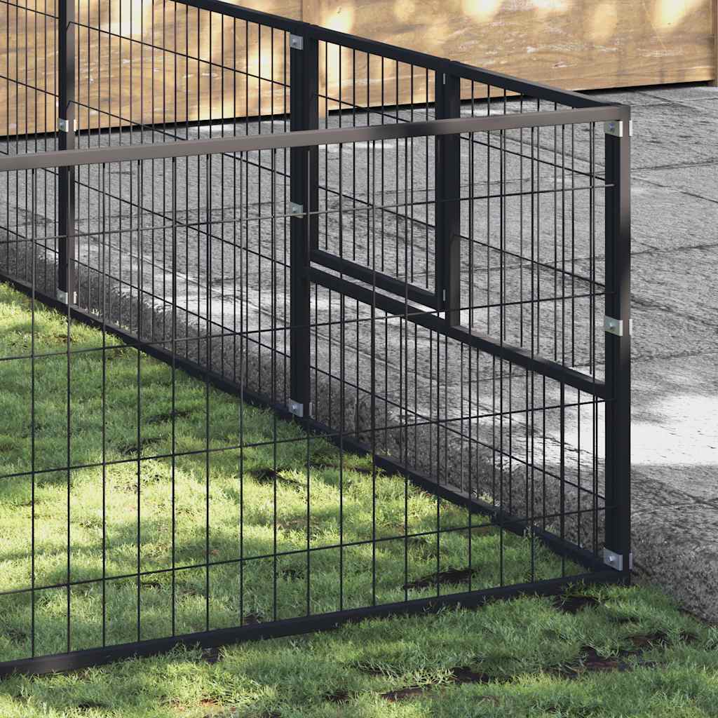 Kavez za pse crni 32 m² čelični