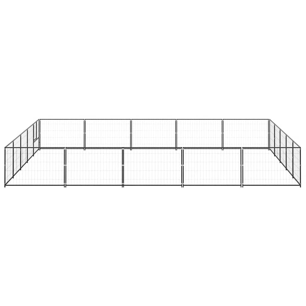 Kavez za pse crni 25 m² čelični