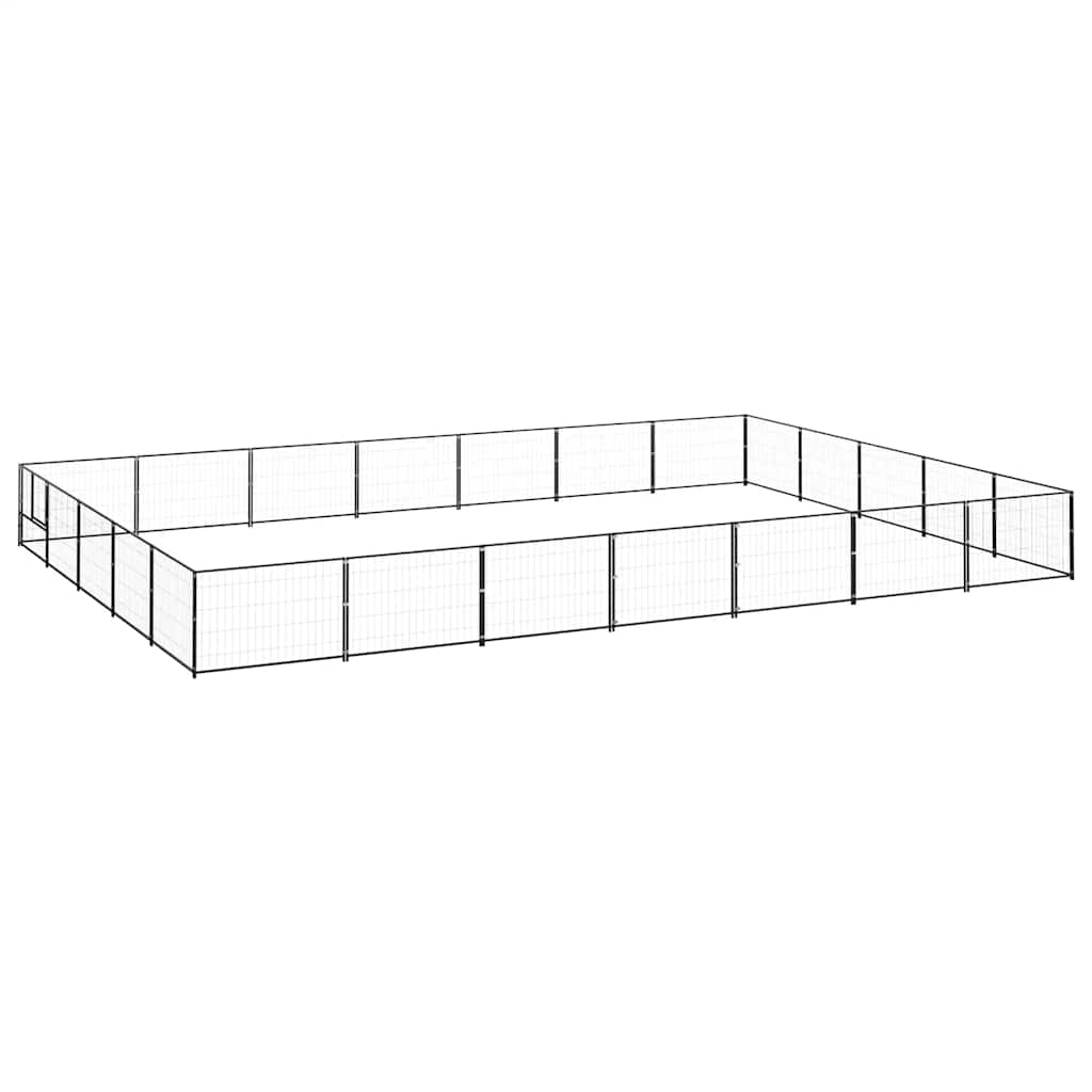 Kavez za pse crni 35 m² čelični