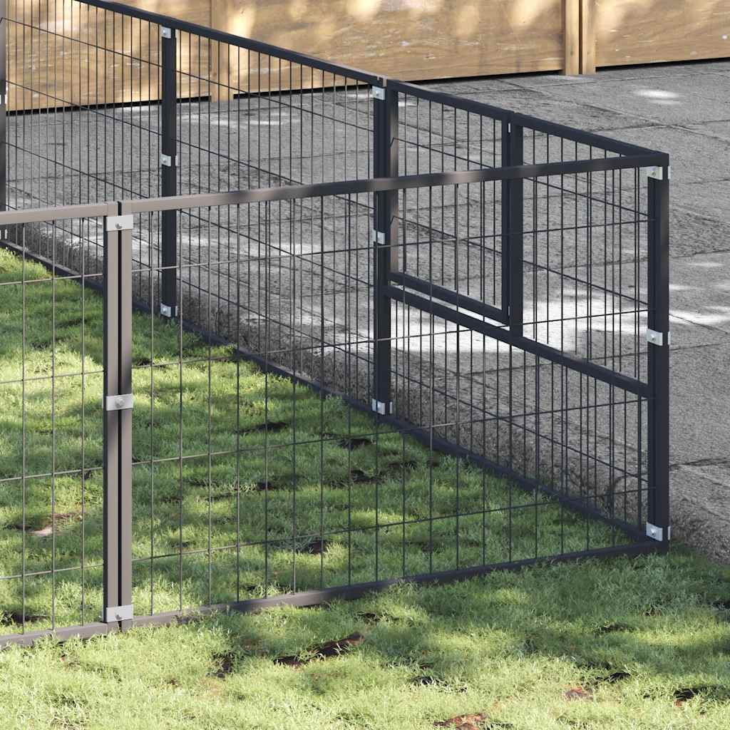 Kavez za pse crni 48 m² čelični