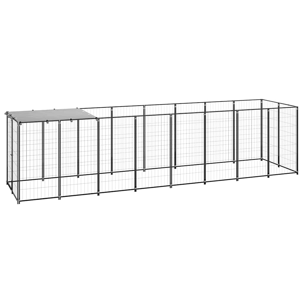 Kavez za pse crni 4,84 m² čelični