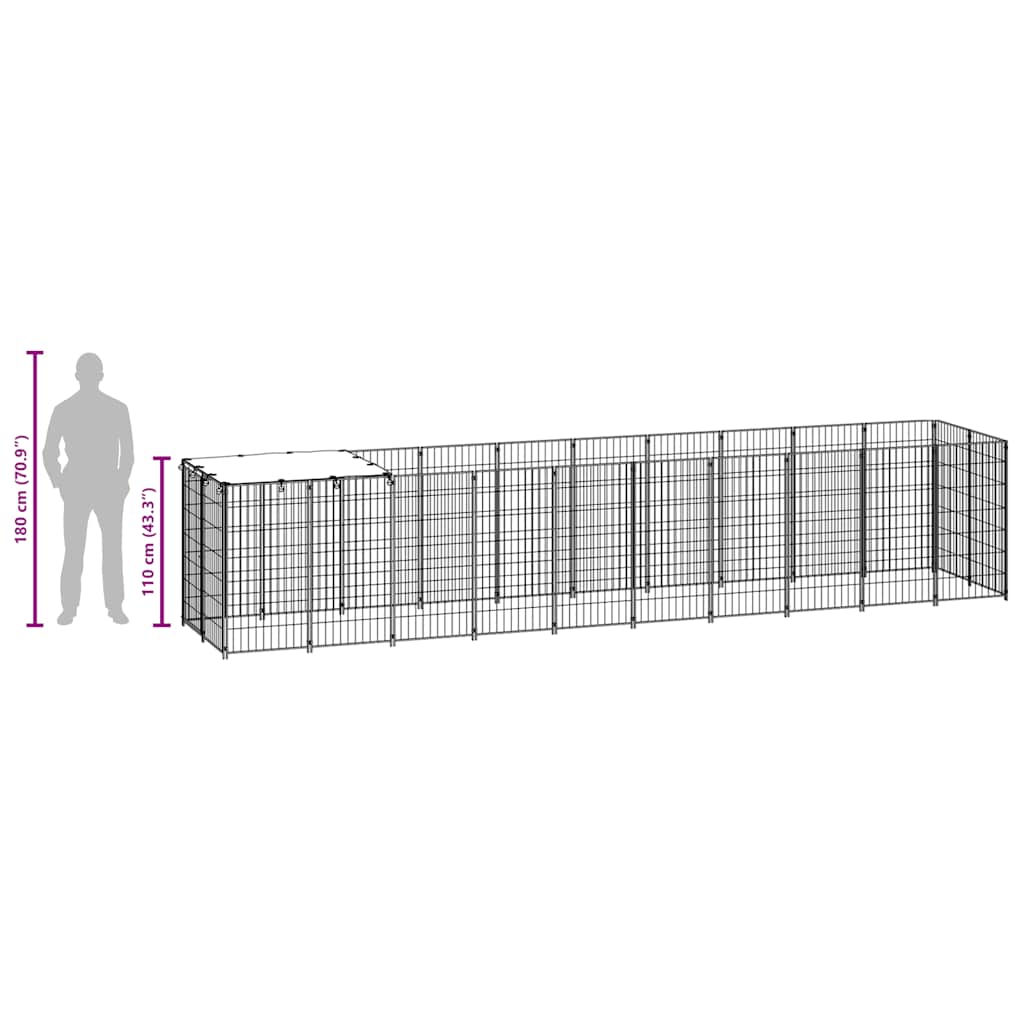 Kavez za pse srebrni 6,05 m² čelični