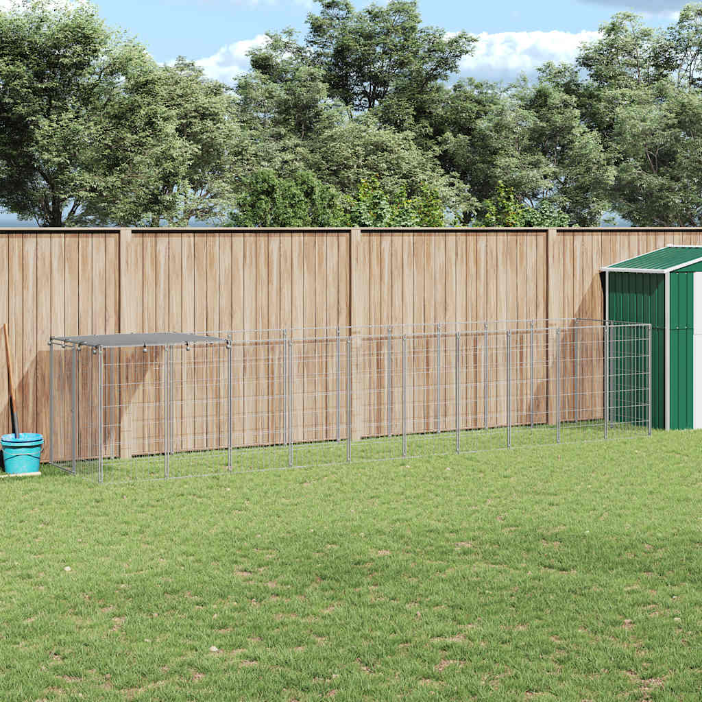 Kavez za pse srebrni 6,05 m² čelični