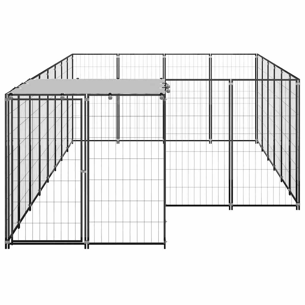 Kavez za pse crni 8,47 m² čelični