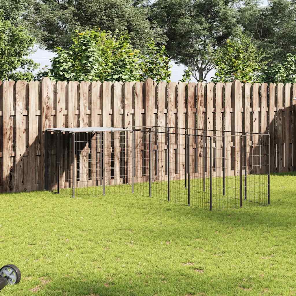 Kavez za pse crni 8,47 m² čelični