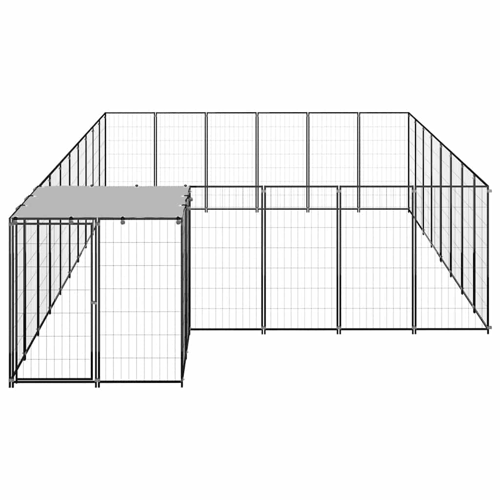 Kavez za pse crni 15,73 m² čelični