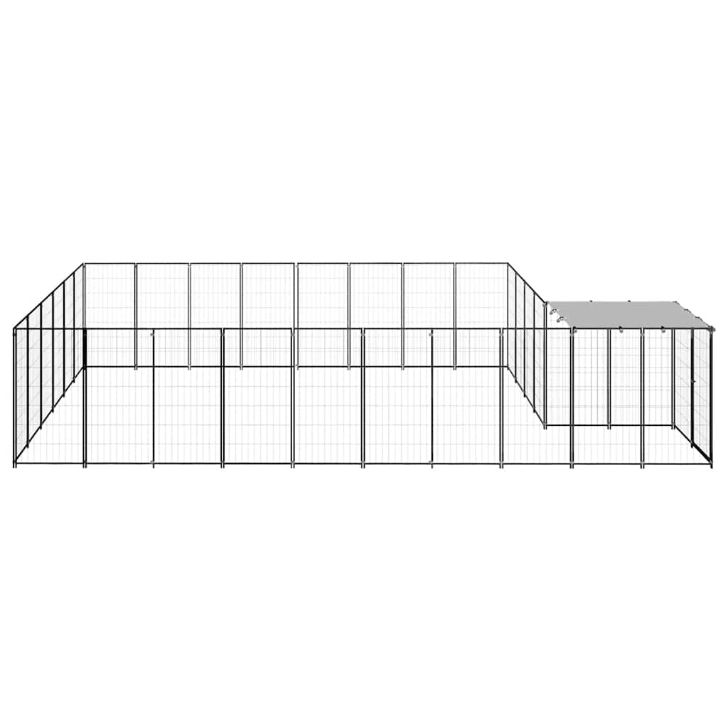 Kavez za pse crni 15,73 m² čelični