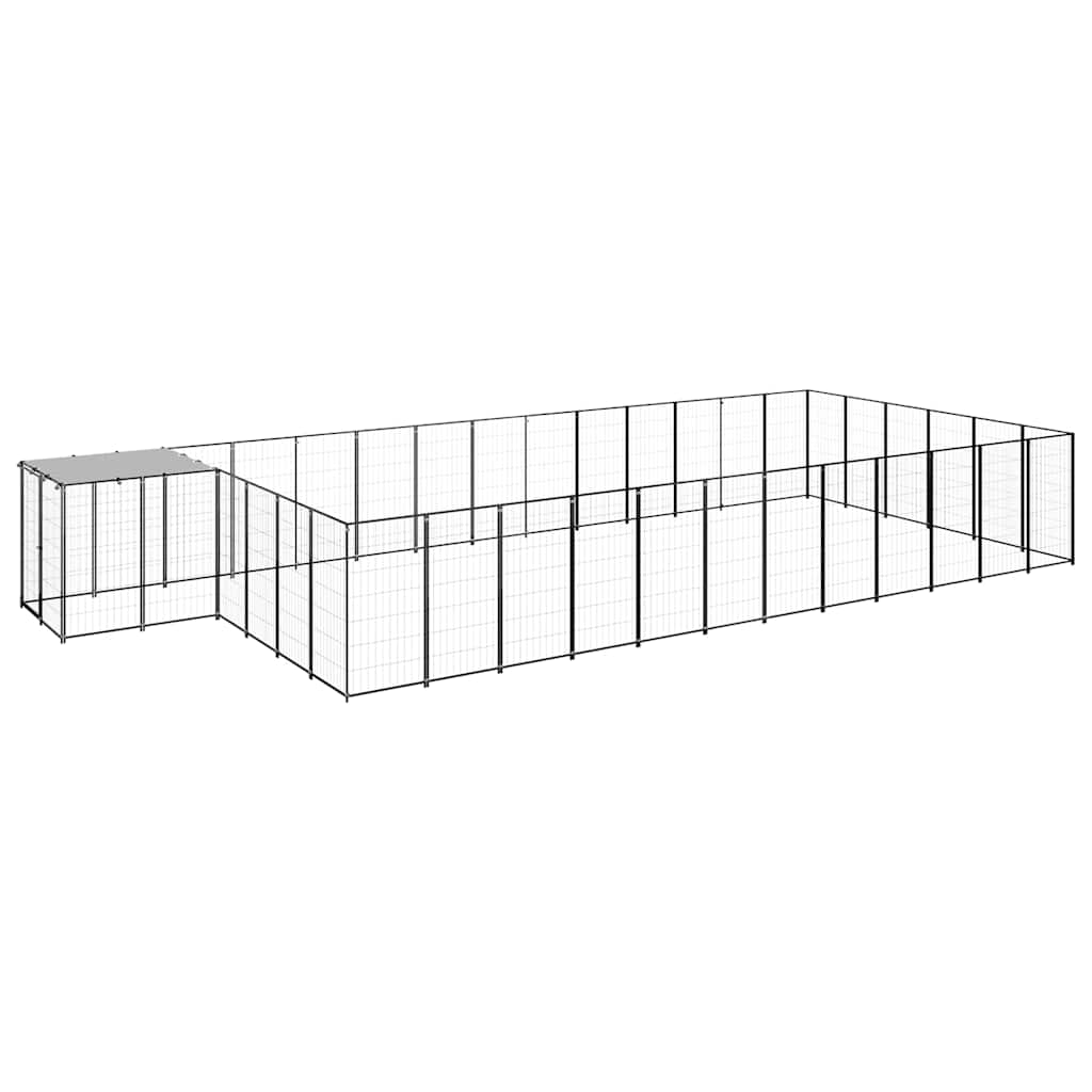 Kavez za pse crni 26,62 m² čelični