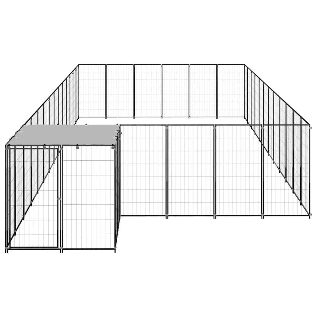 Kavez za pse crni 26,62 m² čelični