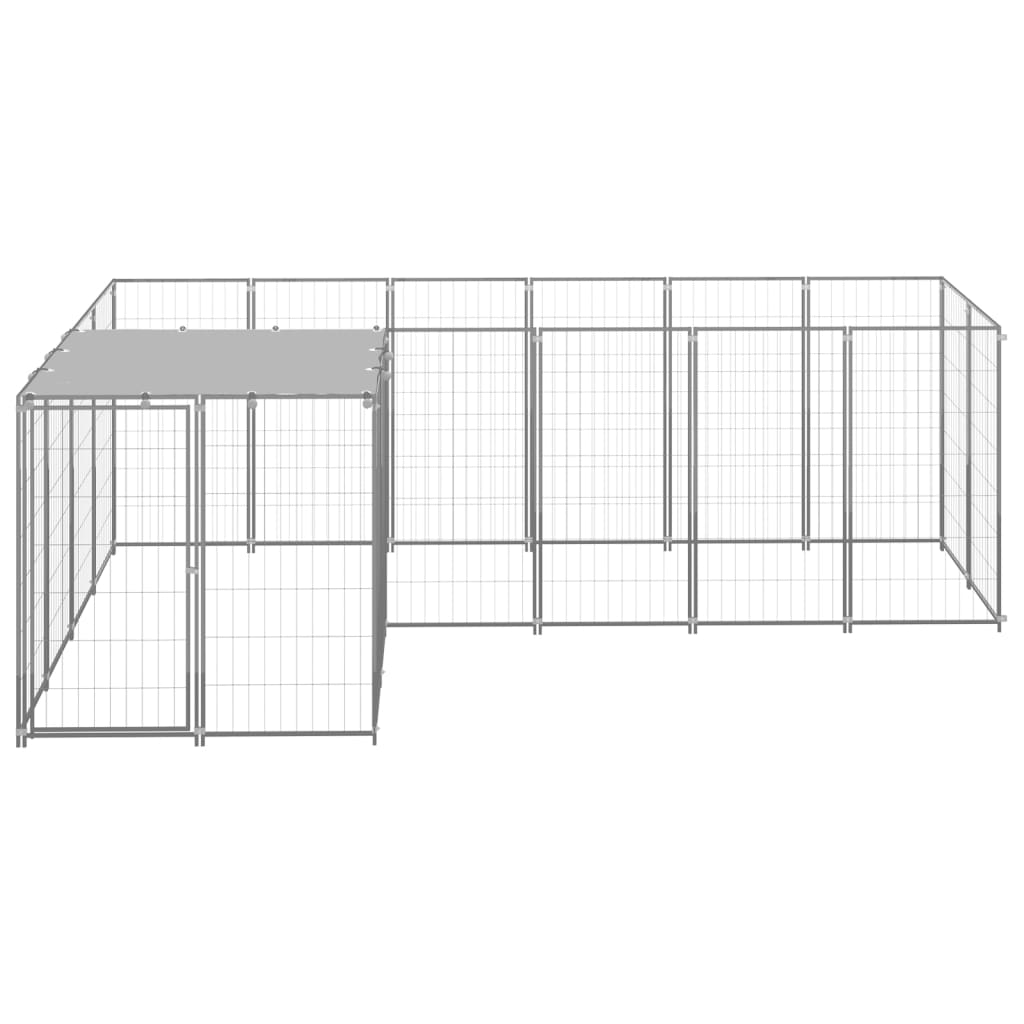 Kavez za pse srebrni 4,84 m² čelični