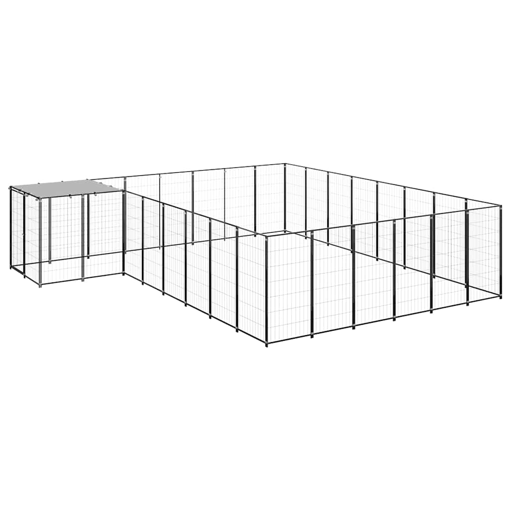 Kavez za pse crni 15,73 m² čelični