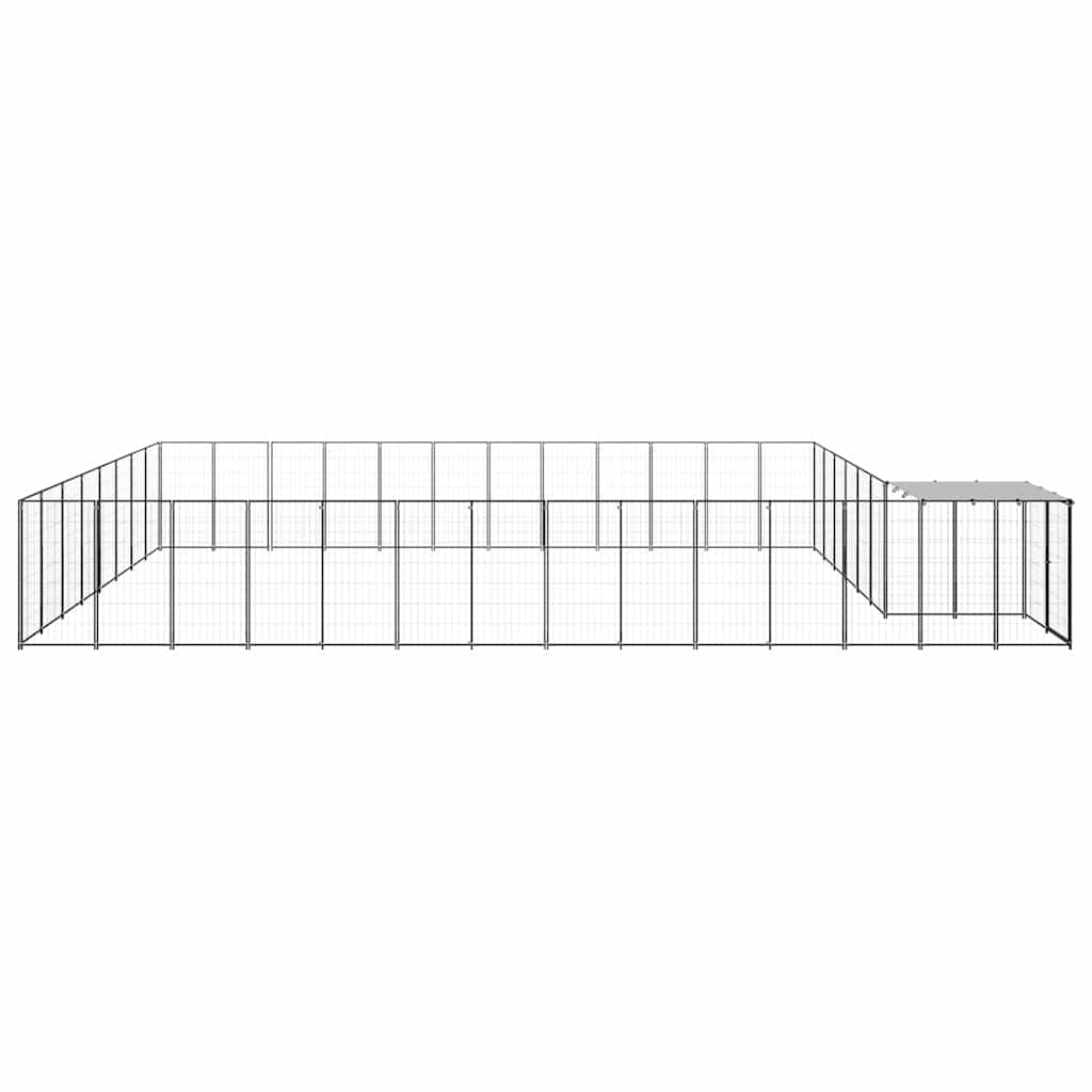 Kavez za pse crni 30,25 m² čelični