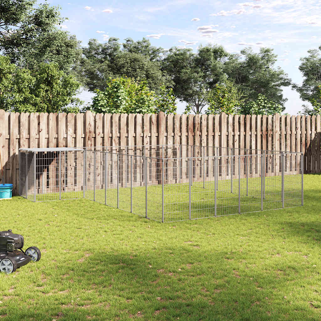 Kavez za pse srebrni 15,73 m² čelični