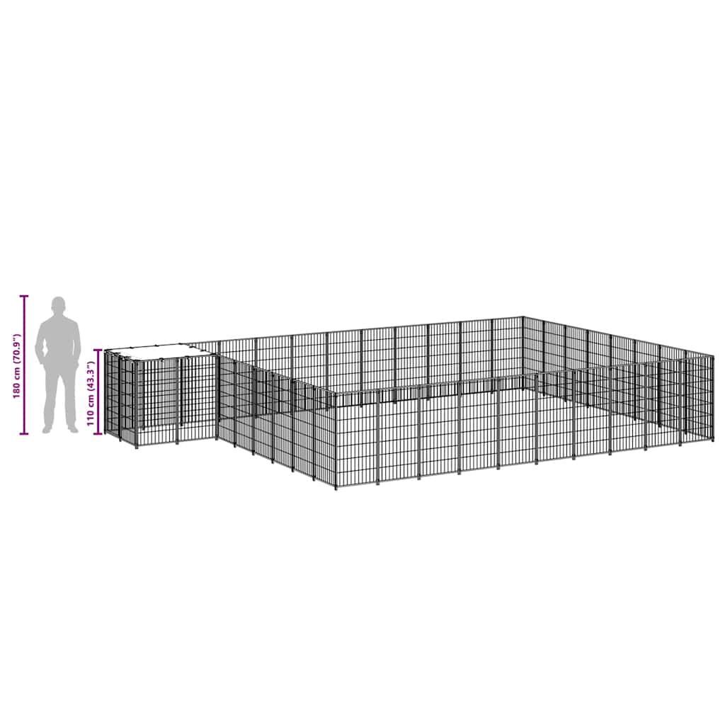 Kavez za pse srebrni 25,41 m² čelični