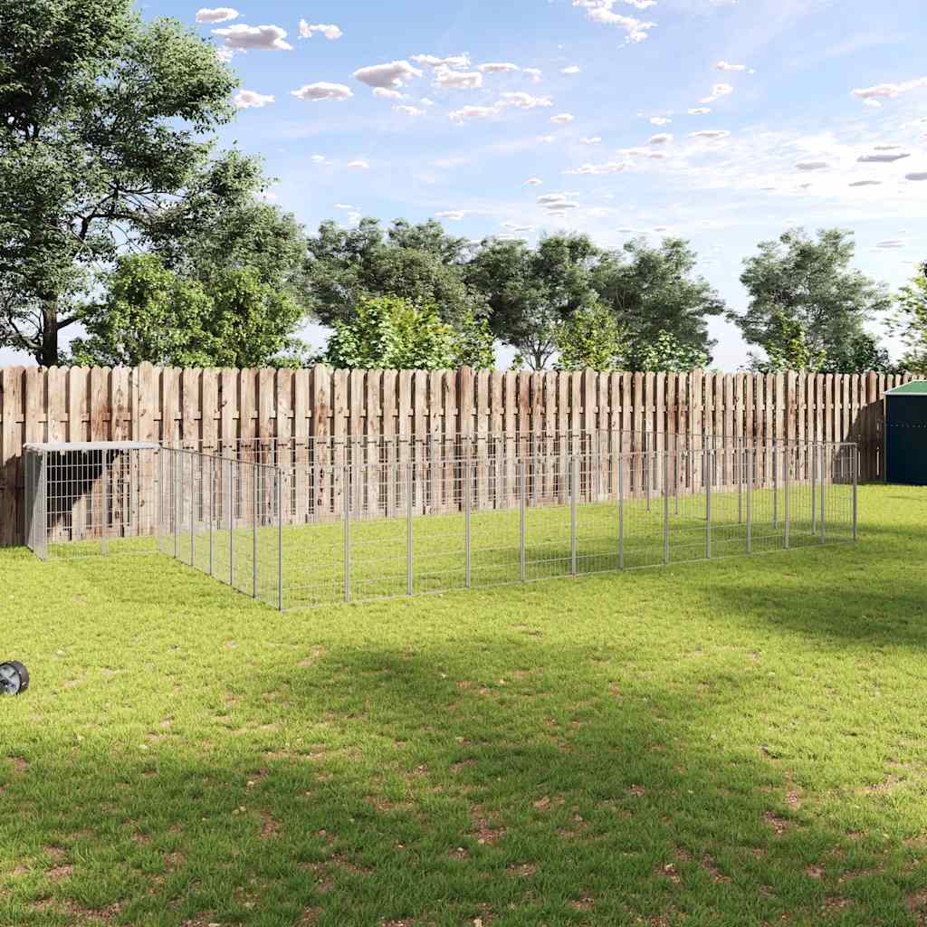 Kavez za pse srebrni 25,41 m² čelični