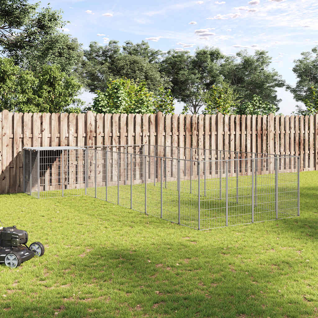 Kavez za pse srebrni 13,31 m² čelični