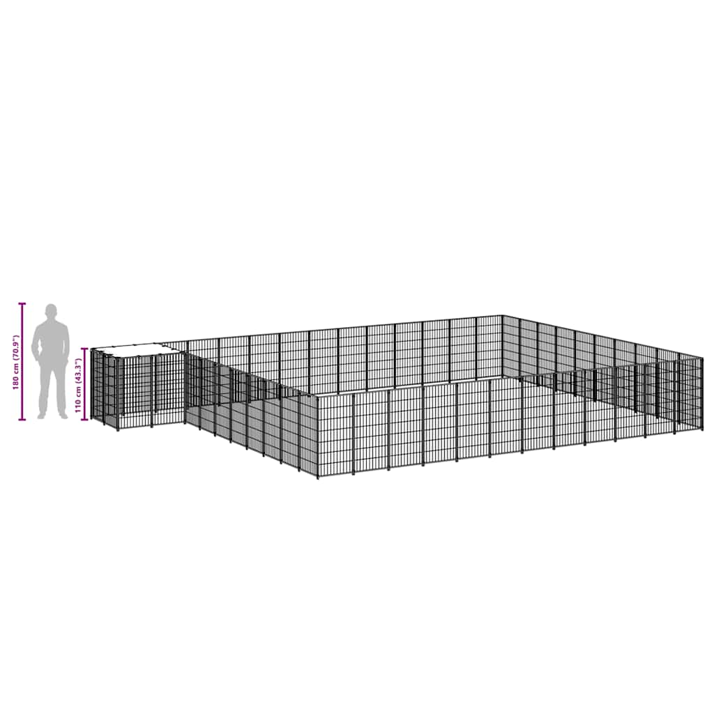 Kavez za pse srebrni 37,51 m² čelični