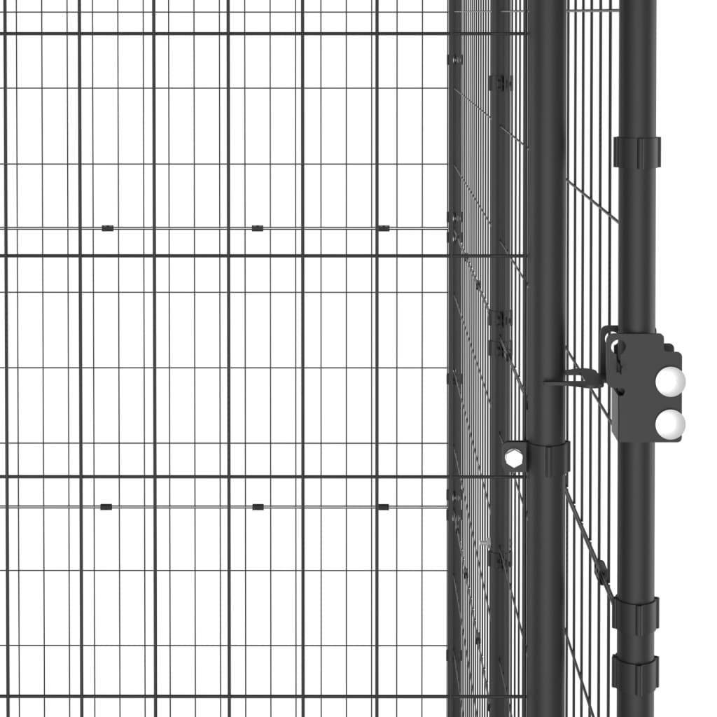 Vanjski kavez za pse s krovom čelični 12,1 m²