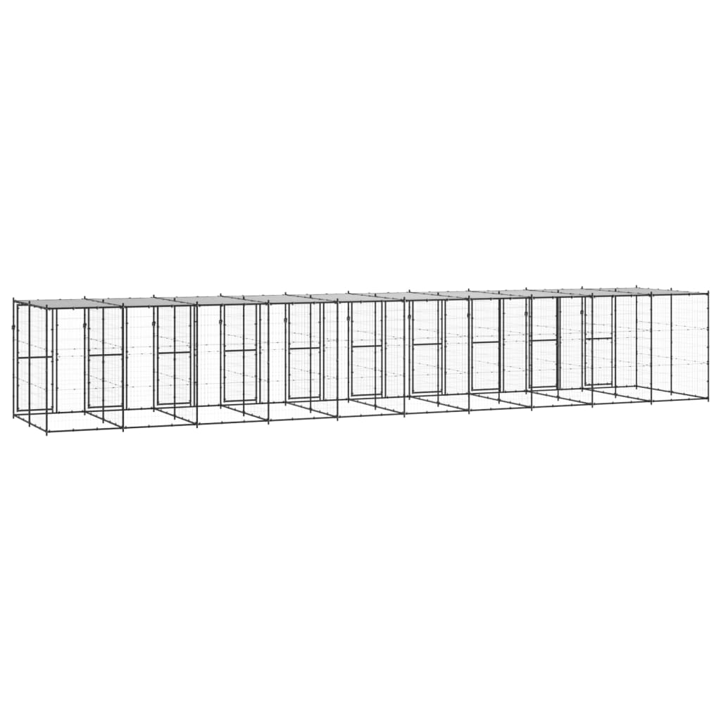 Vanjski kavez za pse s krovom čelični 24,2 m²