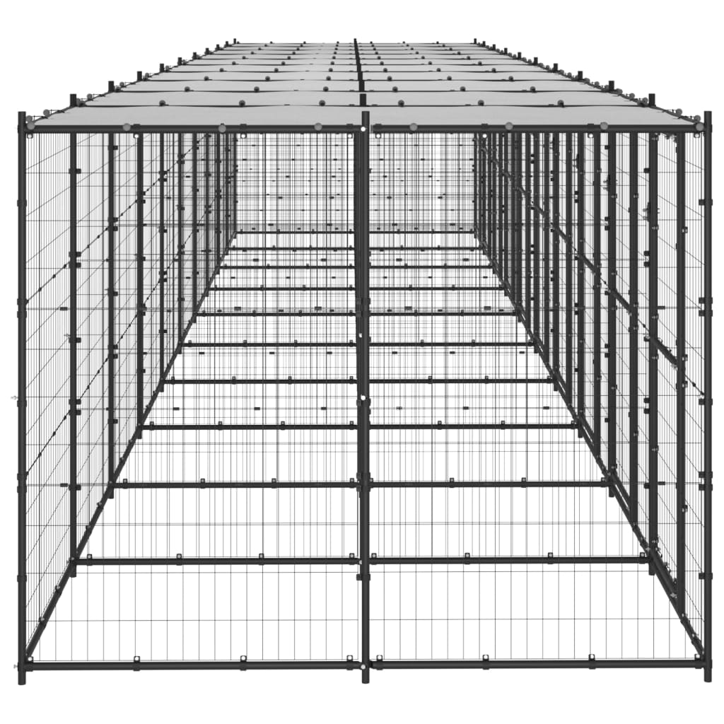 Vanjski kavez za pse s krovom čelični 24,2 m²