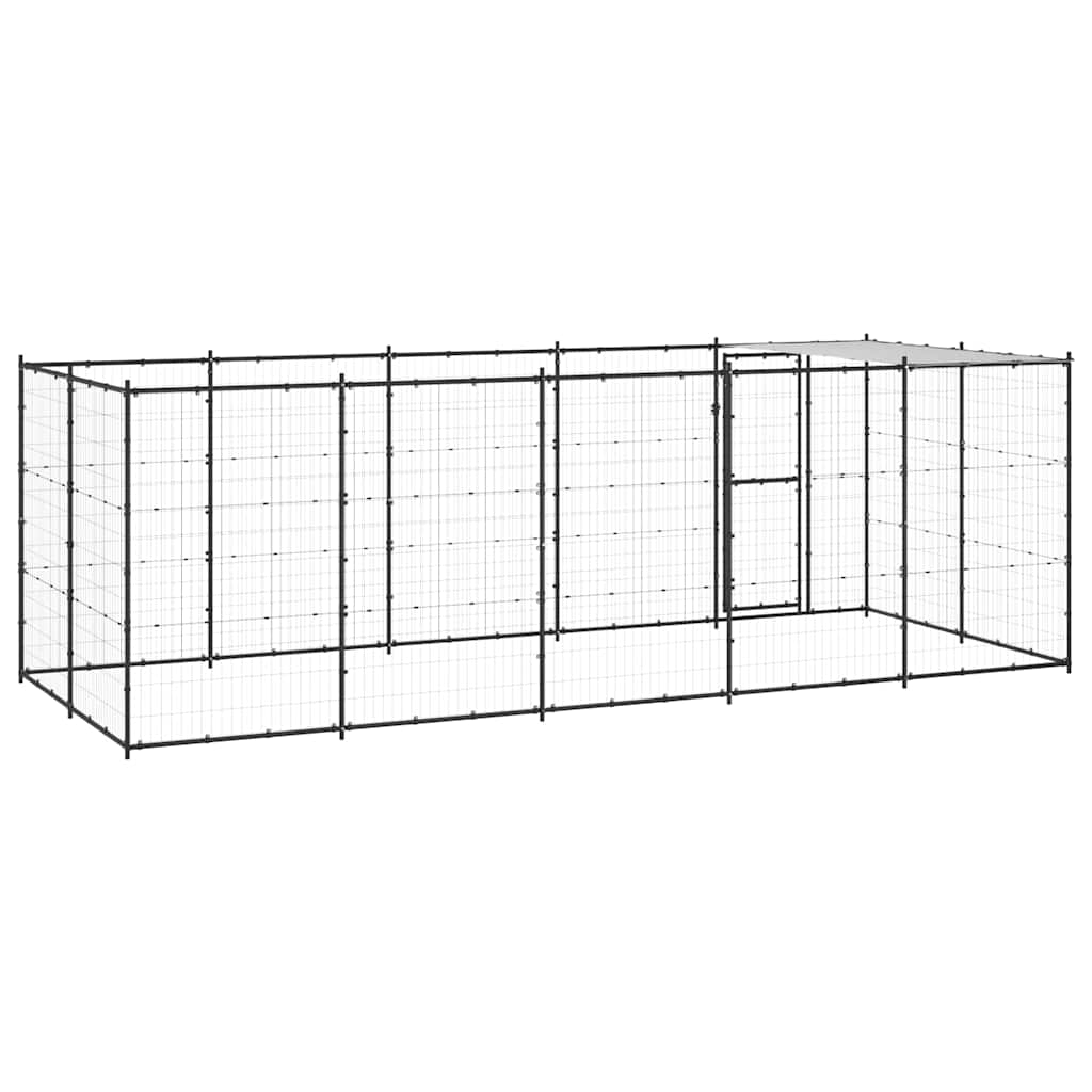 Vanjski kavez za pse s krovom čelični 12,1 m²