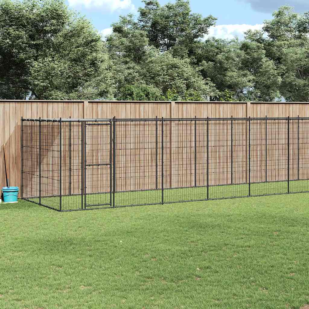 Vanjski kavez za pse s krovom čelični 26,62 m²