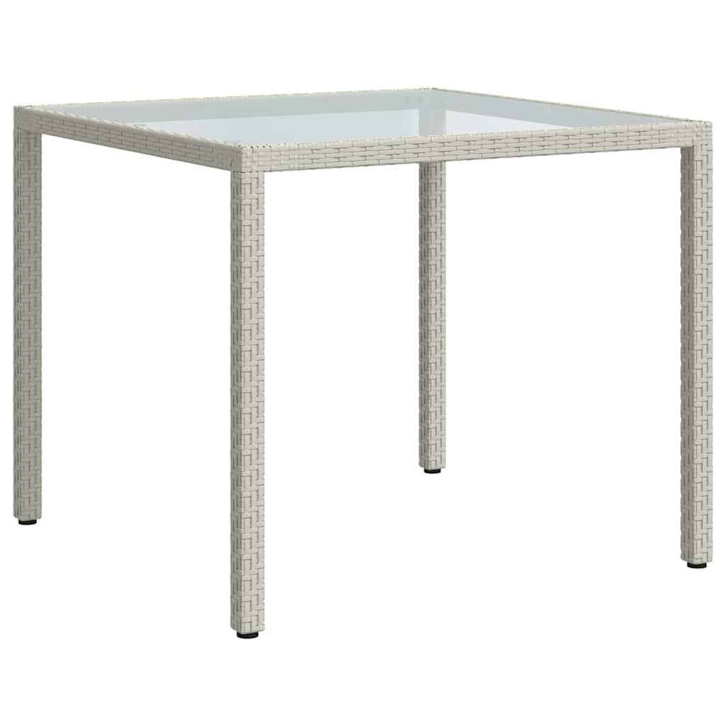 Vrtni stol 90x90x75 cm od kaljenog stakla i poliratana bijeli