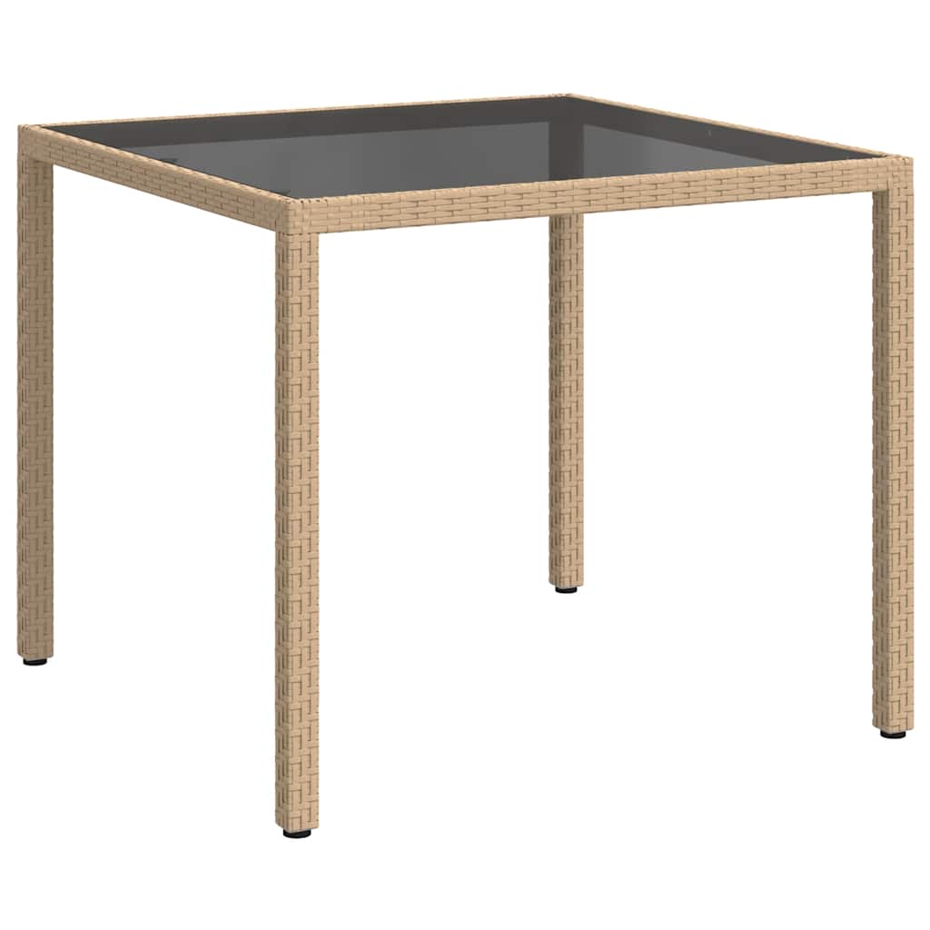 Vrtni stol 90 x 90 x 75 cm od kaljenog stakla i poliratana bež