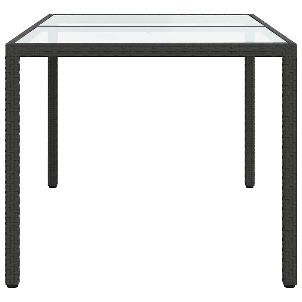 Vrtni stol 150x90x75 cm od kaljenog stakla i poliratana crni