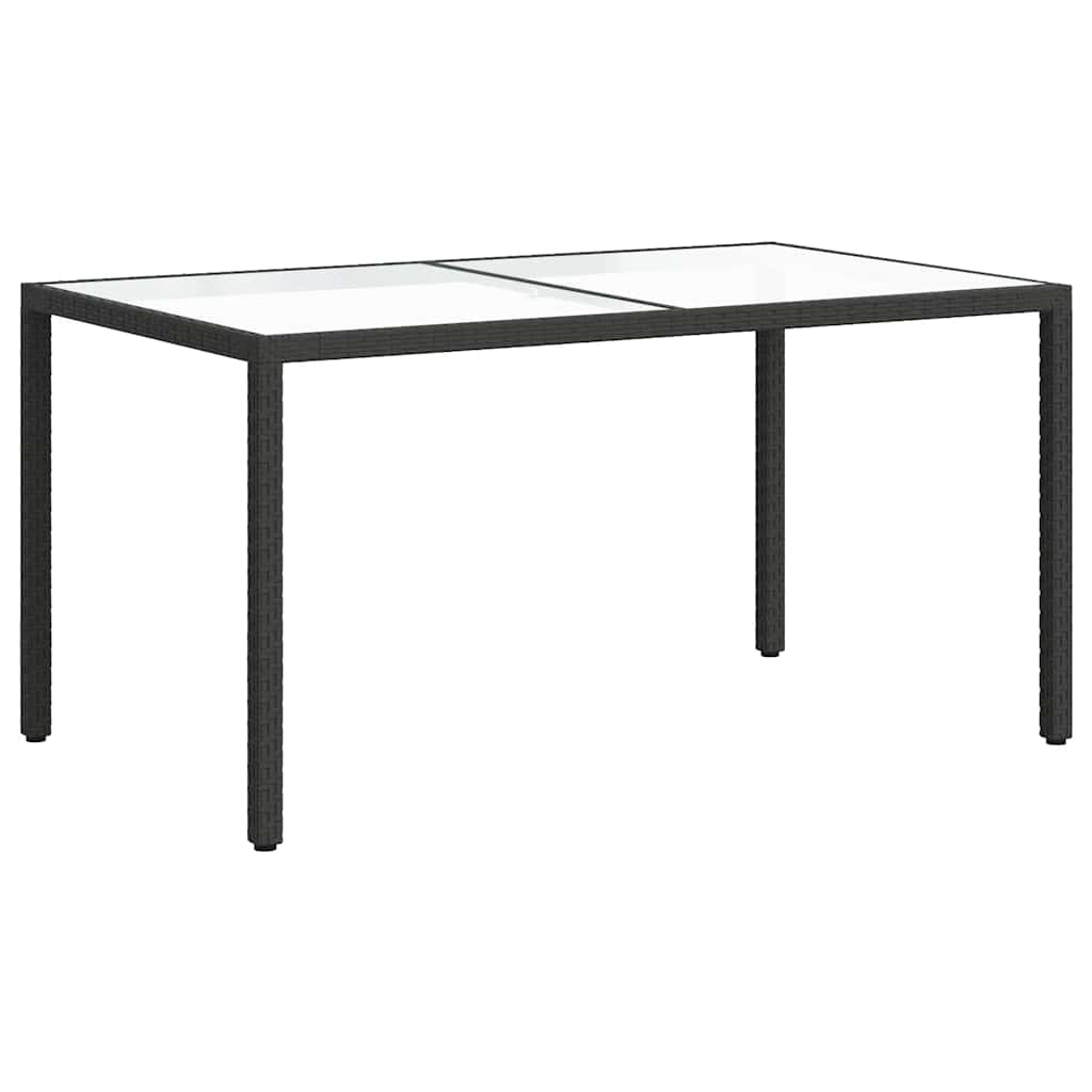 Vrtni stol 150x90x75 cm od kaljenog stakla i poliratana crni