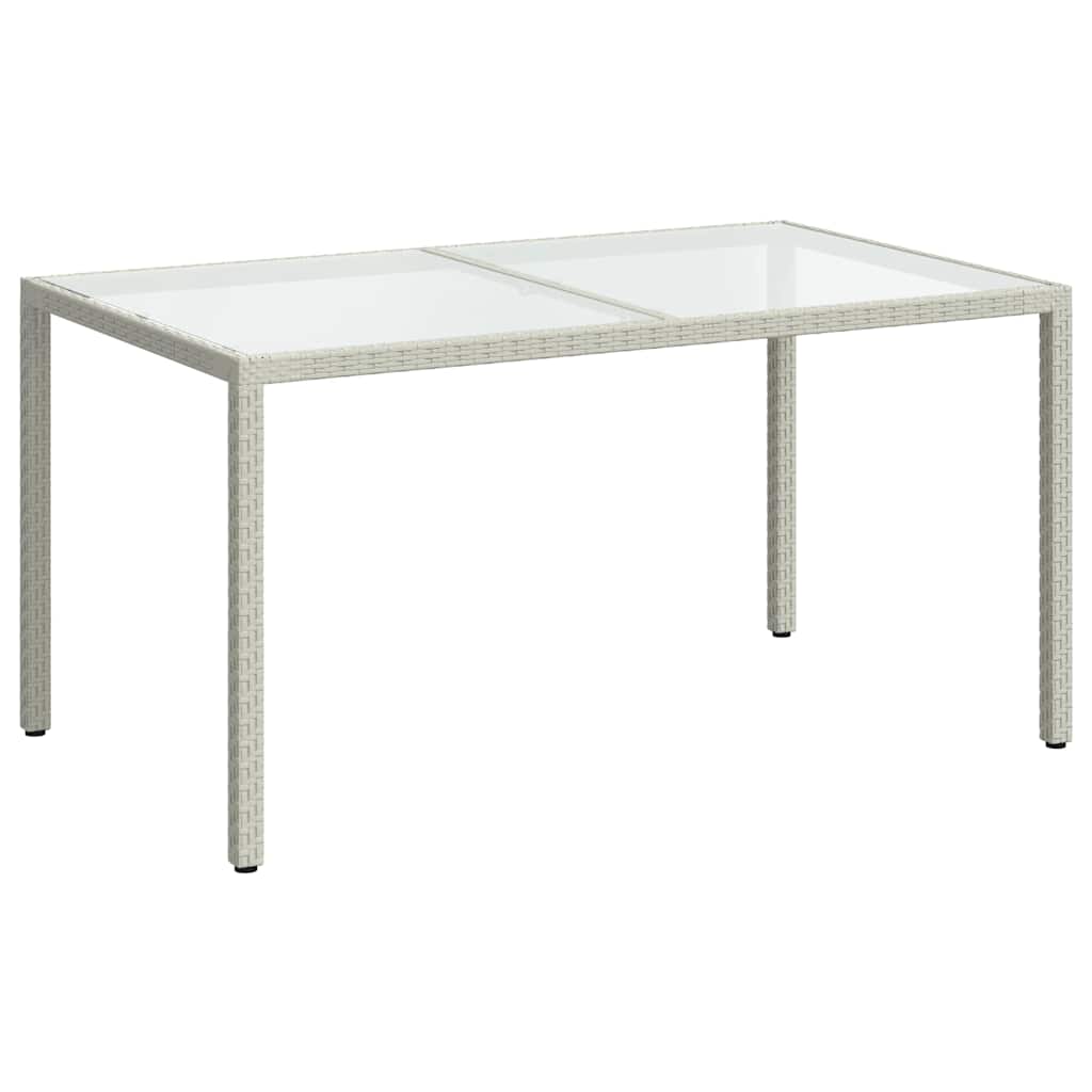 Vrtni stol 150x90x75 cm od kaljenog stakla i poliratana bijeli