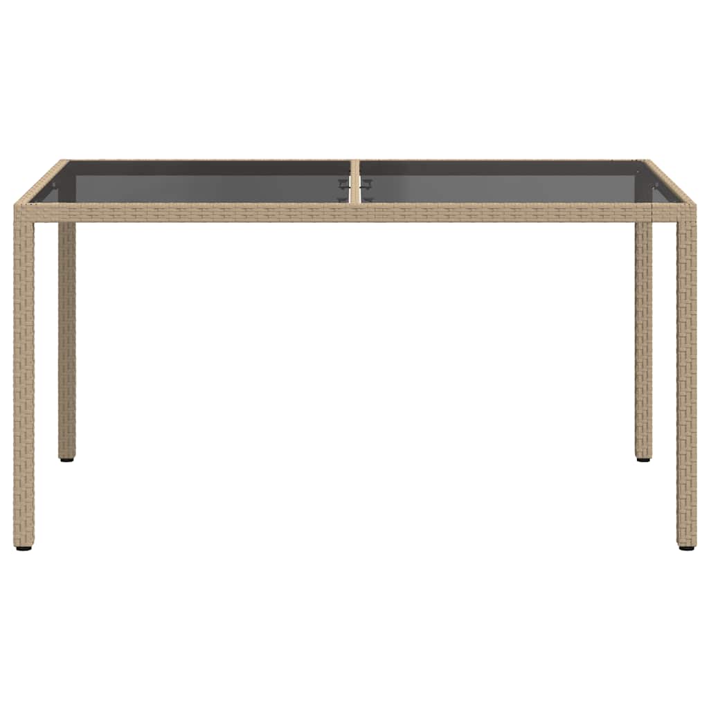 Vrtni stol 150 x 90 x 75 cm od kaljenog stakla i poliratana bež