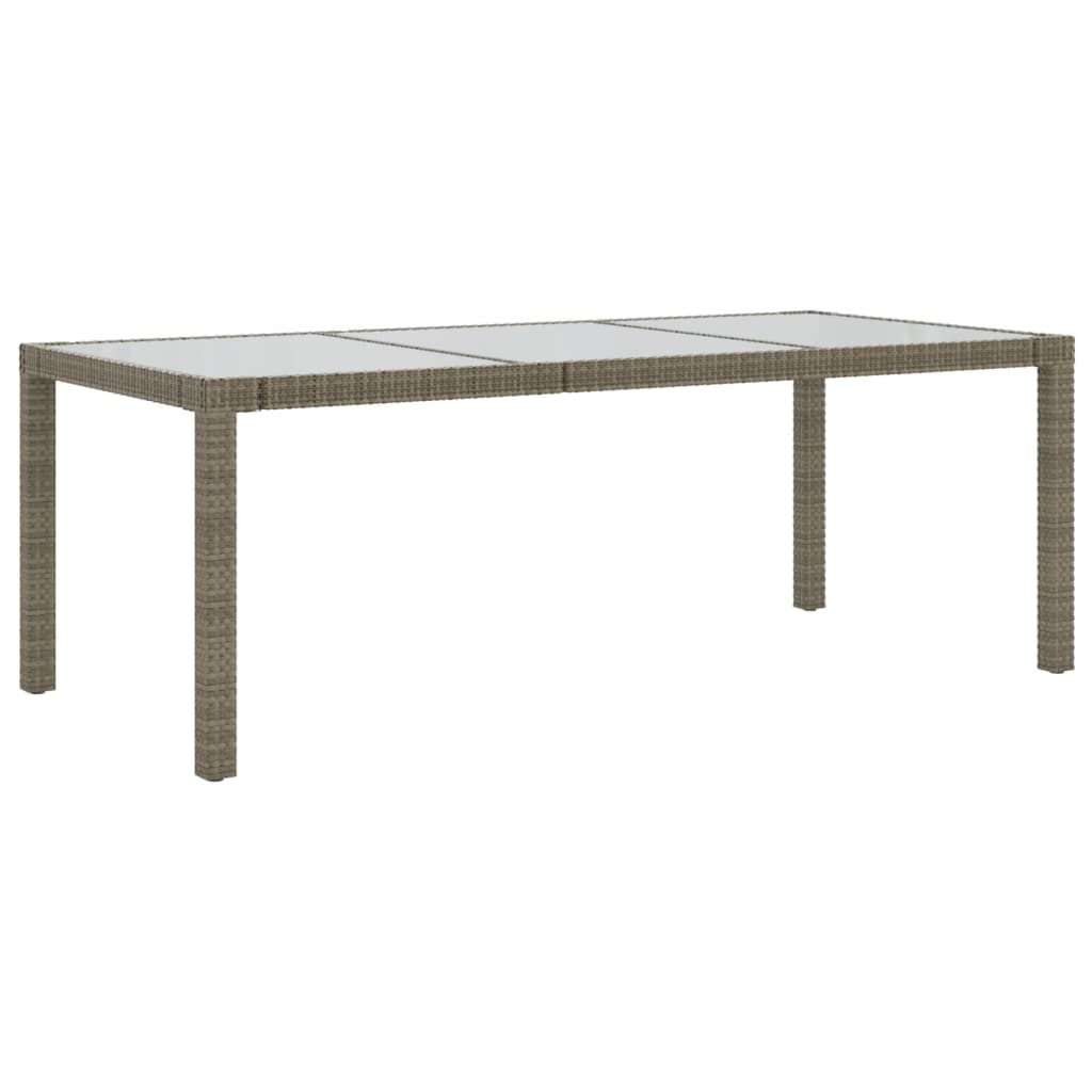 Vrtni stol sivi 190x90x75 cm od kaljenog stakla i poliratana