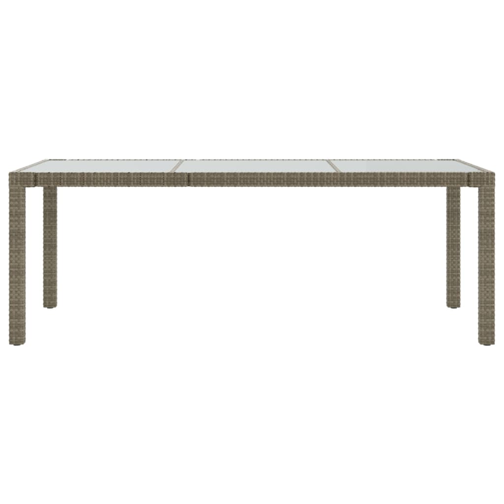 Vrtni stol sivi 190x90x75 cm od kaljenog stakla i poliratana