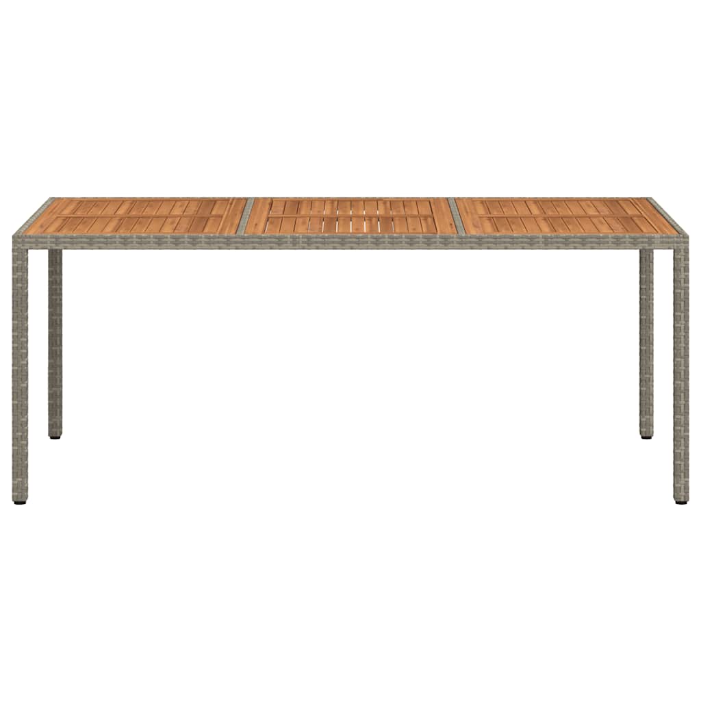 Vrtni stol od poliratana i bagremovog drva 190x90x75 cm sivi