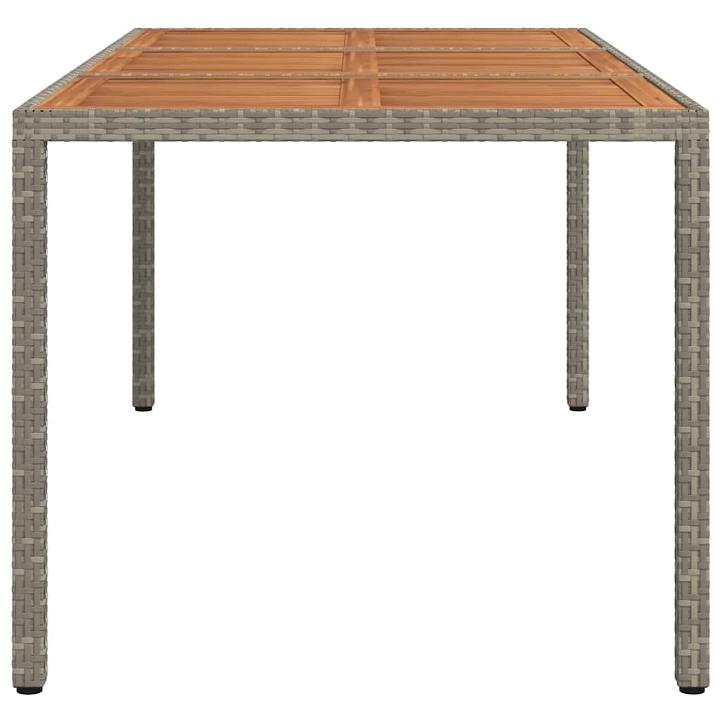 Vrtni stol od poliratana i bagremovog drva 190x90x75 cm sivi