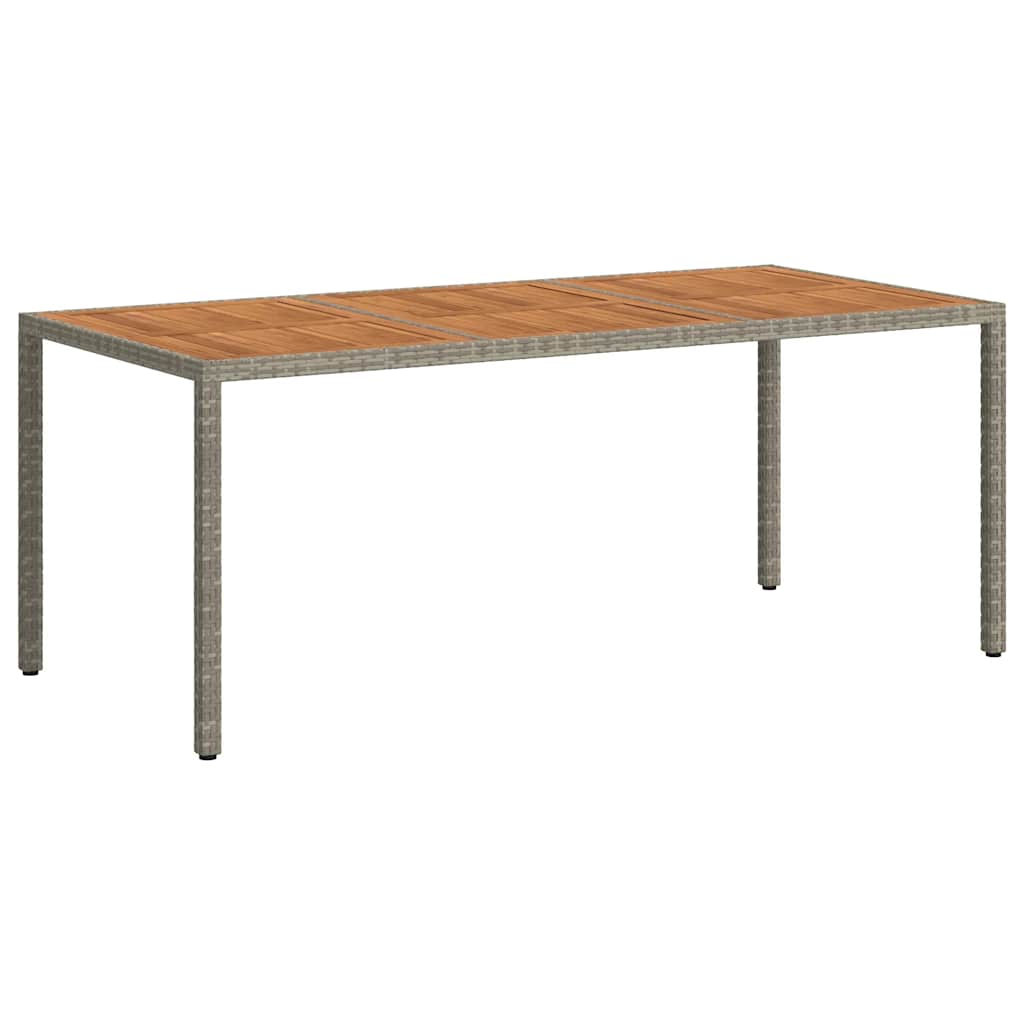Vrtni stol od poliratana i bagremovog drva 190x90x75 cm sivi