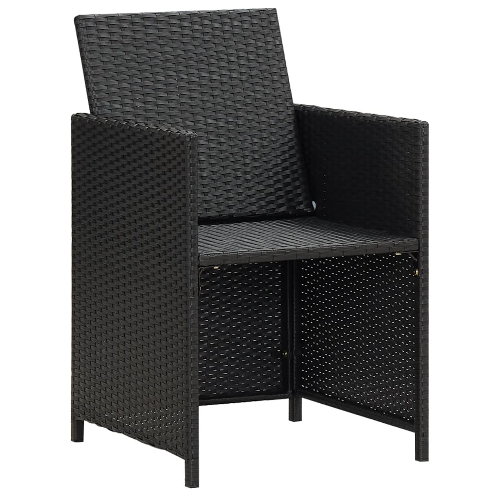 Vrtne stolice od poliratana 4 kom crne